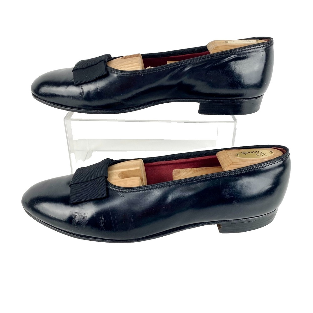 Bally Patent Leather Mayfair Dress Shoes Mens 11.5 Black Slip On Bow Wedding Tux